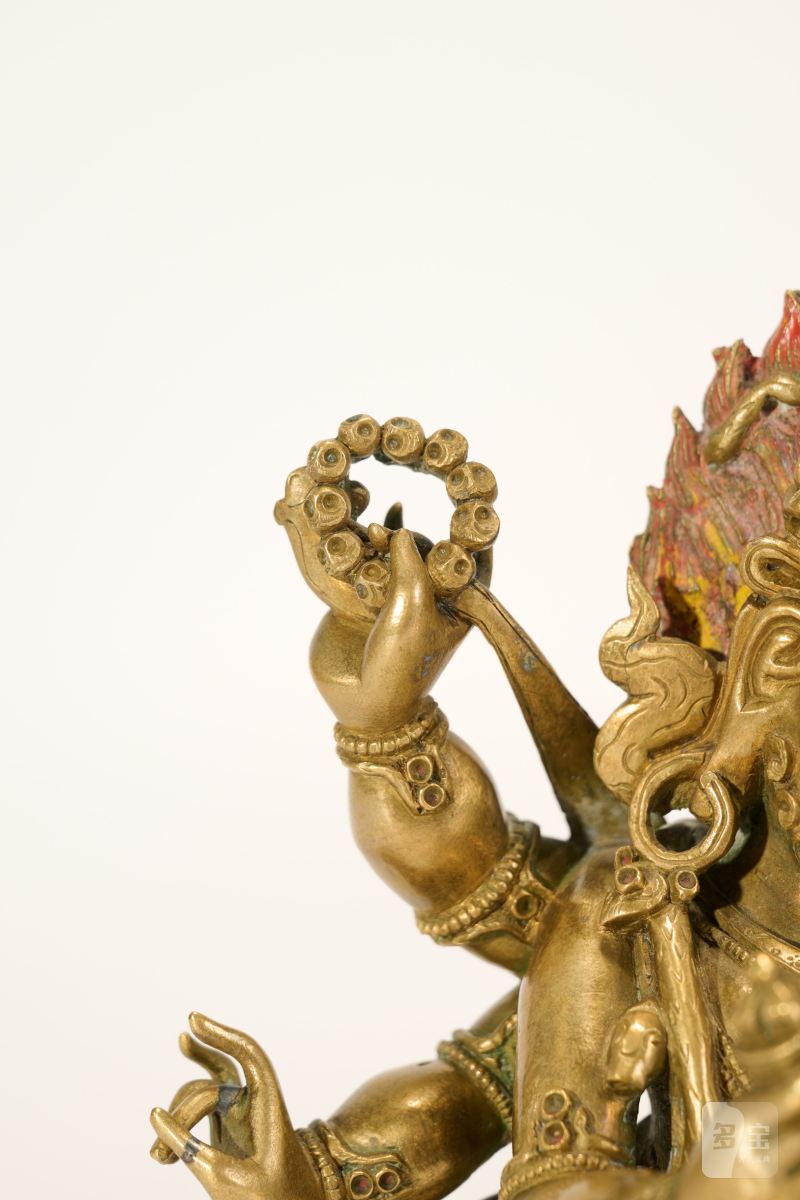 Lot930 清乾隆 铜鎏金大黑天像 - 图6